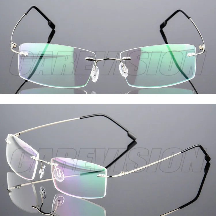 Ultralight B-Titanium Memory Women Eyeglass frames Men Rimless Alloy Glasses 3